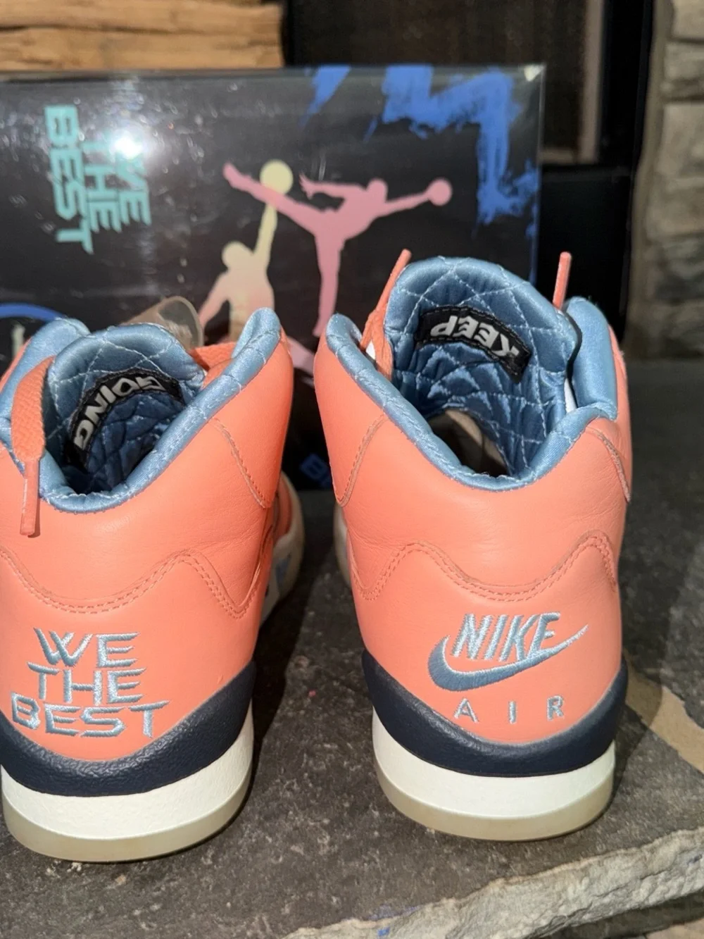 Jordan Kids' Retro Sneakers - Coral Orange Upper with Cream Sole